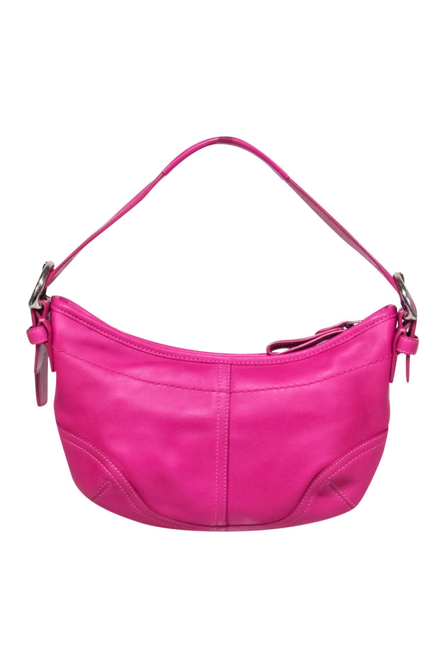Coach - Hot Pink Leather Shoulder Bag w/ Buckles – Current Boutique