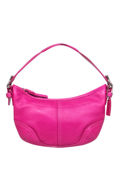 Current Boutique-Coach - Hot Pink Leather Shoulder Bag w/ Buckles