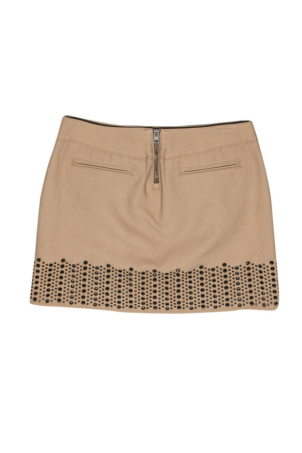 Current Boutique-Coach - Khaki Cotton Studded Miniskirt Sz 2