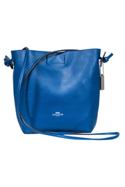 Current Boutique-Coach - Lapis Blue Leather Crossbody w/ Floral Appliques