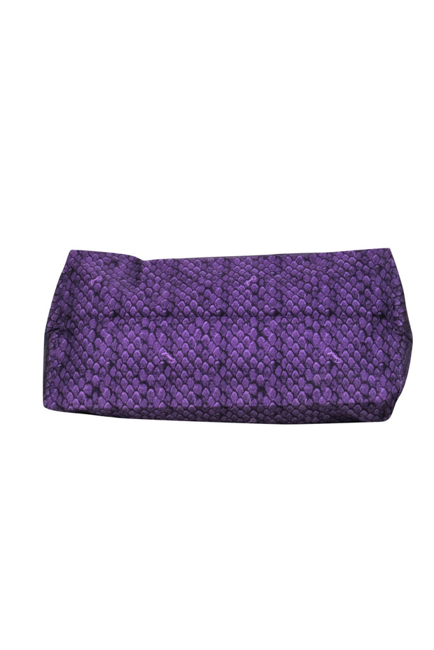 Current Boutique-Coach - Large Purple Snakeskin Print Nylon Tote