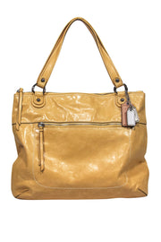 Current Boutique-Coach - Large Yellow Leather Shoulder Bag