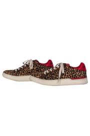 Current Boutique-Coach - Leopard Print Calf Hair Sneakers w/ Red Leather Trim Sz 7.5