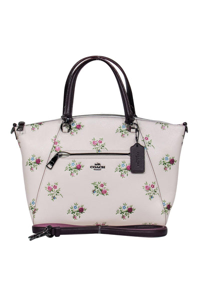 Current Boutique-Coach - Light Pink Leather Convertible Crossbody w/ Sparkly Floral Embroidery