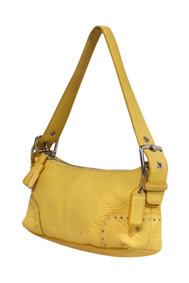 Current Boutique-Coach - Light Yellow Textured Leather Baguette