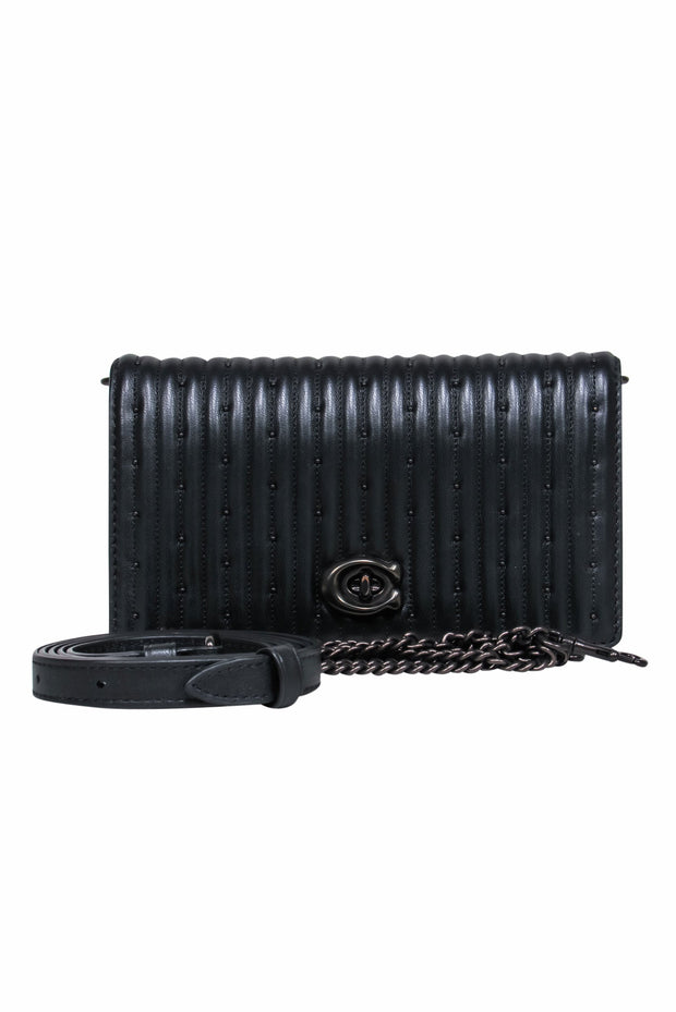 Coach - Black Quilted Chain Strap Shoulder Bag – Current Boutique