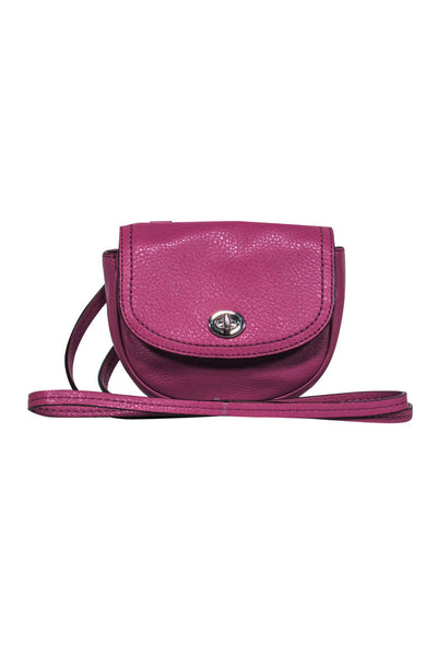 Current Boutique-Coach - Mini Purple Pebbled Leather Crossbody