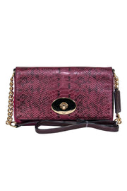 Current Boutique-Coach - Mulberry Purple Snakeskin Embossed Crossbody