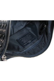 Current Boutique-Coach - Navy Pebbled Leather Convertible Crossbody w/ Studs, Grommets & Floral Appliques