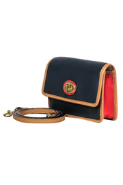 Current Boutique-Coach - Navy & Tan Smooth Leather Mini Wallet-Style Crossbody