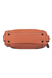 Current Boutique-Coach - Peach Pebbled Leather Shoulder Bag w/ Floral Beading