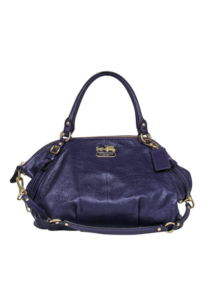 Current Boutique-Coach - Purple Leather Convertible Carryall