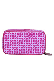 Current Boutique-Coach - Purple Monogram Print Leather Zippered Wallet