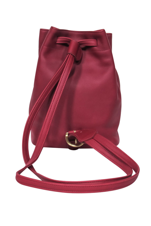 Current Boutique-Coach - Small Maroon Leather Drawstring Backpack w/ Buckle