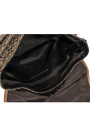 Current Boutique-Coach - Tan Canvas & Leather Monogram Print Fold-Over Messenger Bag