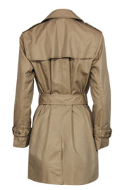Current Boutique-Coach - Tan Cotton Blend "The Trench" Double Breasted Coat Sz S