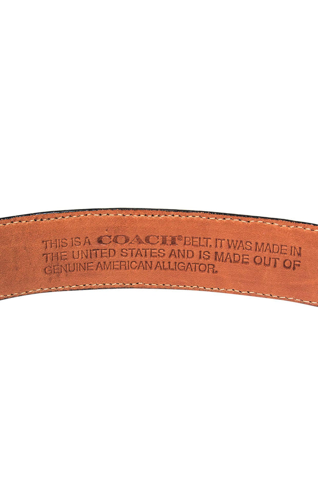 Current Boutique-Coach - Vintage Black Alligator Leather Belt Sz L