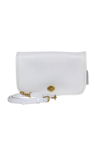 Current Boutique-Coach - White Leather Flap Crossbody