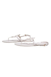 Current Boutique-Coach - White Leather Logo Thong Sandals Sz 7
