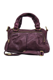 Current Boutique-Coach - Wine Red Smooth Leather Convertible Carryall