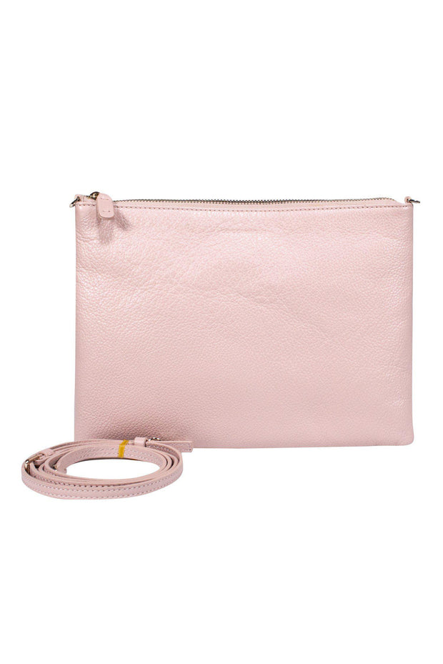 Current Boutique-Coccinelle - Powder Pink Pebbled Leather Convertible Crossbody