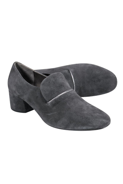 Current Boutique-Coclico - Bluish Gray Suede Loafer Block Heels Sz 9