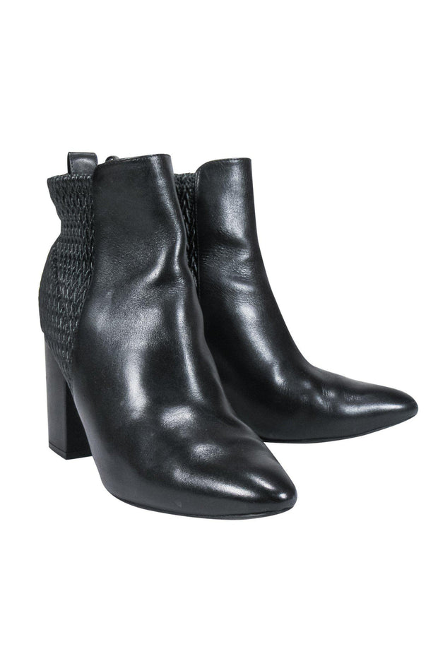 Current Boutique-Cole Haan - Black Leather Booties w/ Pointed Toe Sz 9