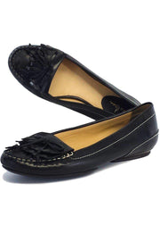 Current Boutique-Cole Haan - Black Leather Fringe Loafers Sz 7