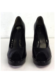 Current Boutique-Cole Haan - Black Patent Leather Peep Toe Pumps Sz 9.5