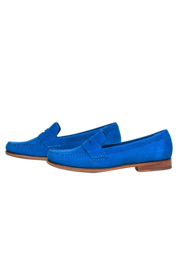 Current Boutique-Cole Haan - Bright Cobalt Suede Penny Loafers Sz 7.5