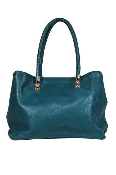 Current Boutique-Cole Haan - Emerald Green Tote w/ Braided Handles