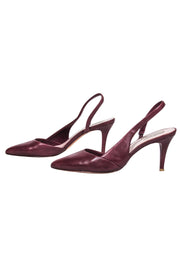 Current Boutique-Cole Haan - Maroon Pointed Toe Slingback Heels Sz 7.5