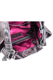 Current Boutique-Cole Haan - Metallic Silver Soft Leather Handbag