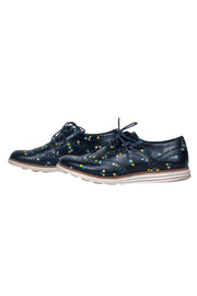 Current Boutique-Cole Haan - Navy Floral Print Lace-Up Loafers Sz 7.5