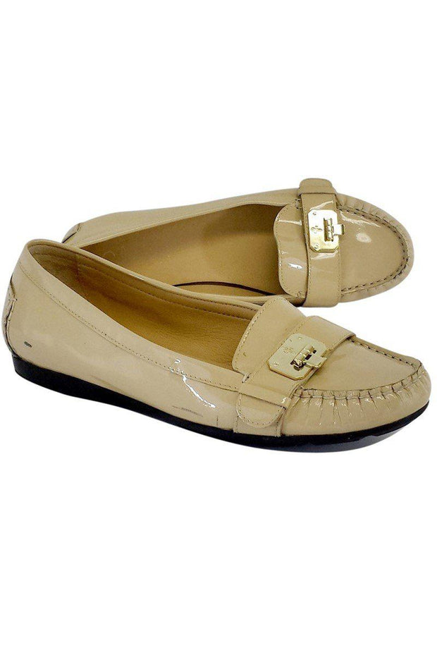 Current Boutique-Cole Haan - Nude & Gold Patent Leather Loafers Sz 10