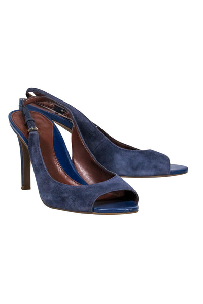 Current Boutique-Cole Haan - Smokey Blue Suede Slingback Heels Sz 9