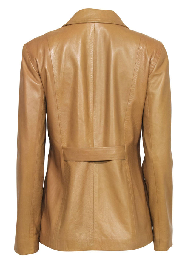 Current Boutique-Cole Haan - Tan Leather Button-Up Jacket Sz 6