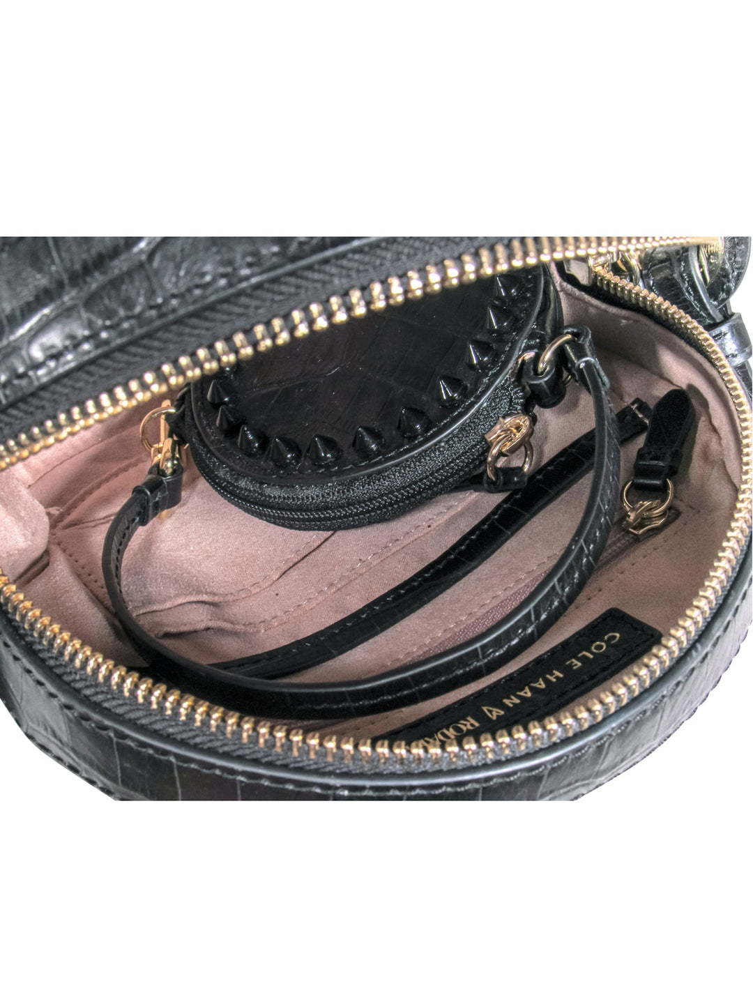 Cole Haan x Rodarte – Black Leather Studded Circle Crossbody Bag – Current  Boutique