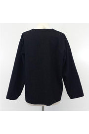 Current Boutique-Comme de Garcons - Charcoal Wool Jacket w/ Asymmetrical Neckline Sz L