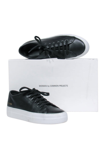 Current Boutique-Common Projects - Black Lace-Up Platform "Tournament" Sneakers Sz 5