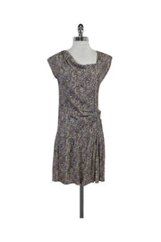 Current Boutique-Comptoir des Cotonniers - Purple & Taupe Print Dress Sz 4