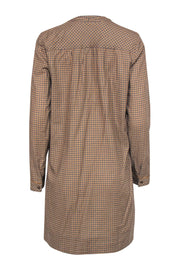 Current Boutique-Comptoir des Cotonniers - Tan Plaid Button-Up Shift Dress Sz 10