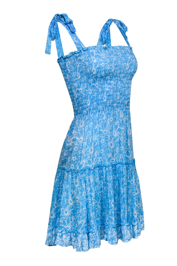 Current Boutique-Cool Change - Blue & White Floral Print Sleeveless "Reagan" Mini Dress Sz XS