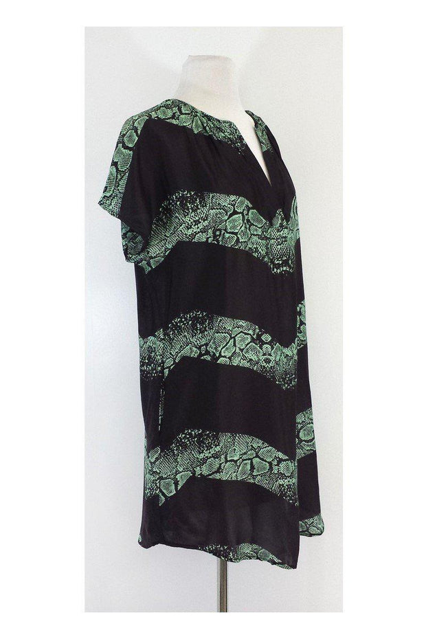 Current Boutique-Cory - Black & Green Snakeskin Striped Dress Sz XS
