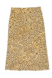 Current Boutique-Cupcakes & Cashmere - Tan Cheetah Print Midi Slip Skirt Sz 2