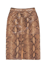 Current Boutique-Current Air - Tan Snakeskin Print A-line Slit Front Skirt Sz 6
