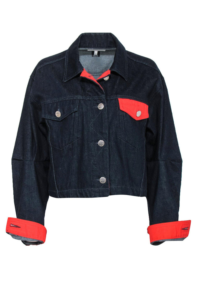 Washed Red Raw Hem Denim Jacket | Denim | PrettyLittleThing USA