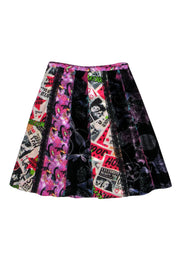 Current Boutique-Custo Barcelona - Multi Print Silk Midi Skirt w/ Lace Trim Sz XS