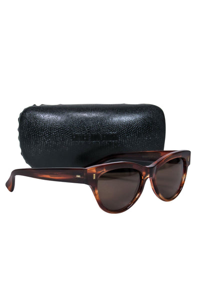 Current Boutique-Cutler and Gross - Brown Marbled Cat Eye Sunglasses