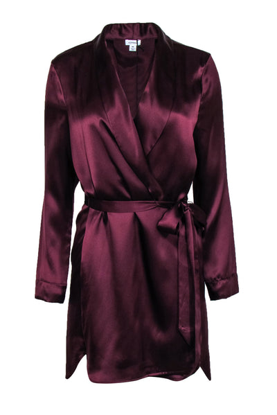 Current Boutique-Cuyana - Wine Belted Silk Jacket Sz M